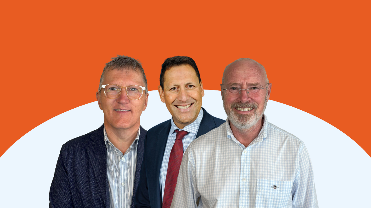 3 Non executive directors placed on an orange background